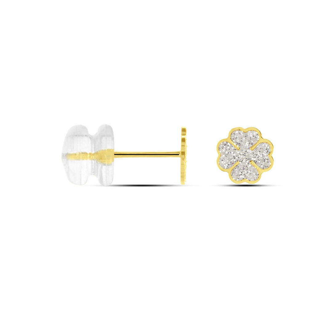 Boucles D'oreilles Puces Or Jaune Gontranie
