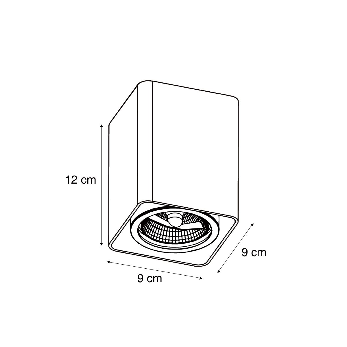 Design opbouwspot zwart GU10 70mm draai- en kantelbaar - Vox