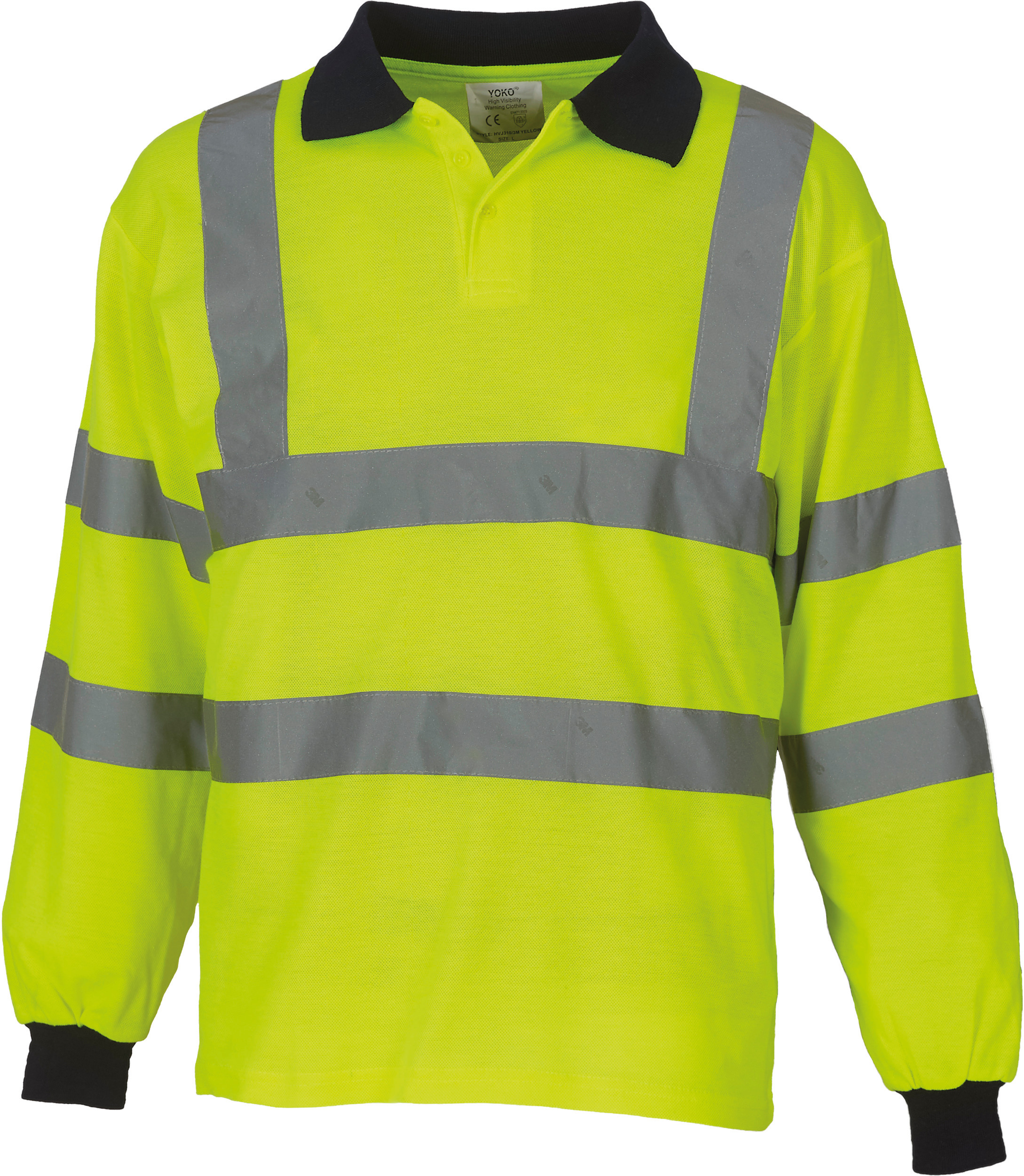 Yoko YHVJ310 - POLO MANCHES LONGUES HAUTE VISIBILITÉ
