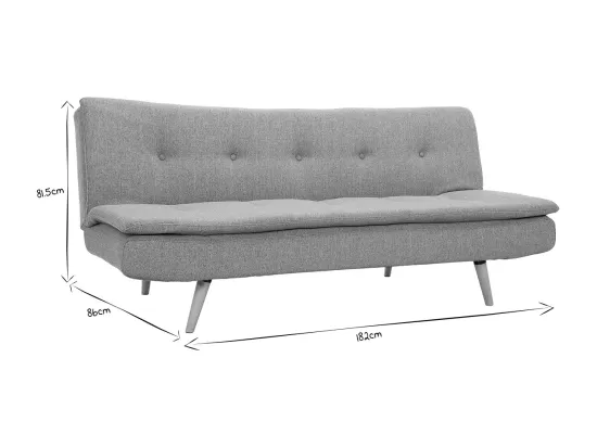 Canapé convertible scandinave 3 places en tissu gris foncé et bois clair SENSO