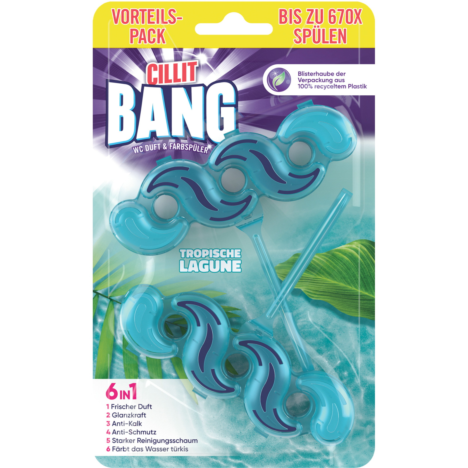 Cillit Bang WC-Stein 6 in 1 Tropische Lagune 2 x 35 g
