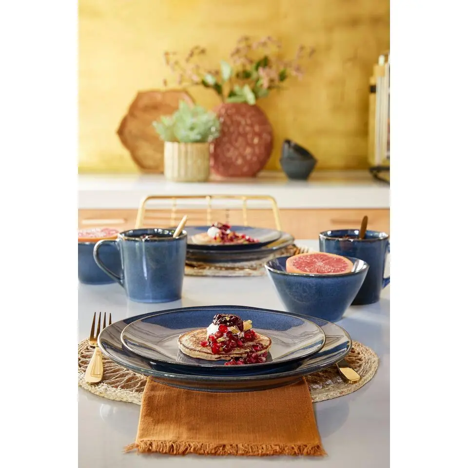 Mica Decorations Racco Serviesset 4 Persoons - Steengoed - Donkergrijs