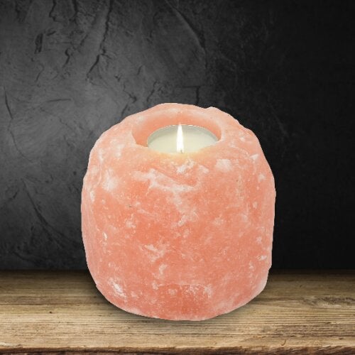 Himalaya Salt Dreams waxinelichthouder Rock oranje D 9 H 8 cm