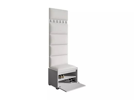 Meuble d'entrée Comfivo 393, 207x65x34cm, Faux cuir|Stratifié, À suspendre|À poser