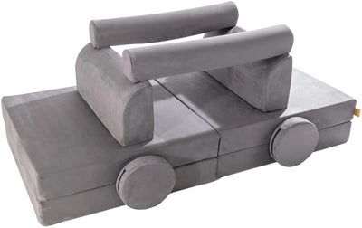 Meowbaby Play Premium Slimcord  Byggbar Sofa, Grå