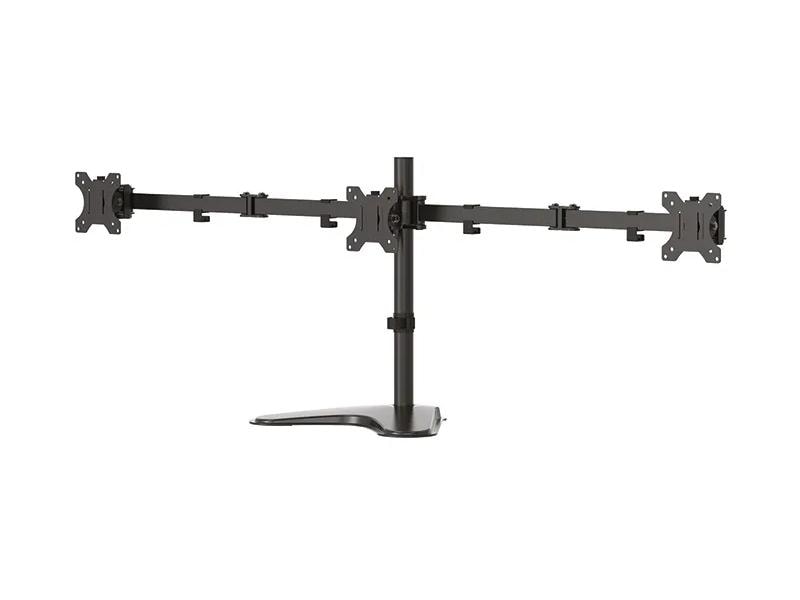 NEOMOUNTS Monitor-Standfuss FPMA-D550DD3BLACK Schwarz Völlig beweglicher Tischständer für drei Bildschirme von 13 bis 27