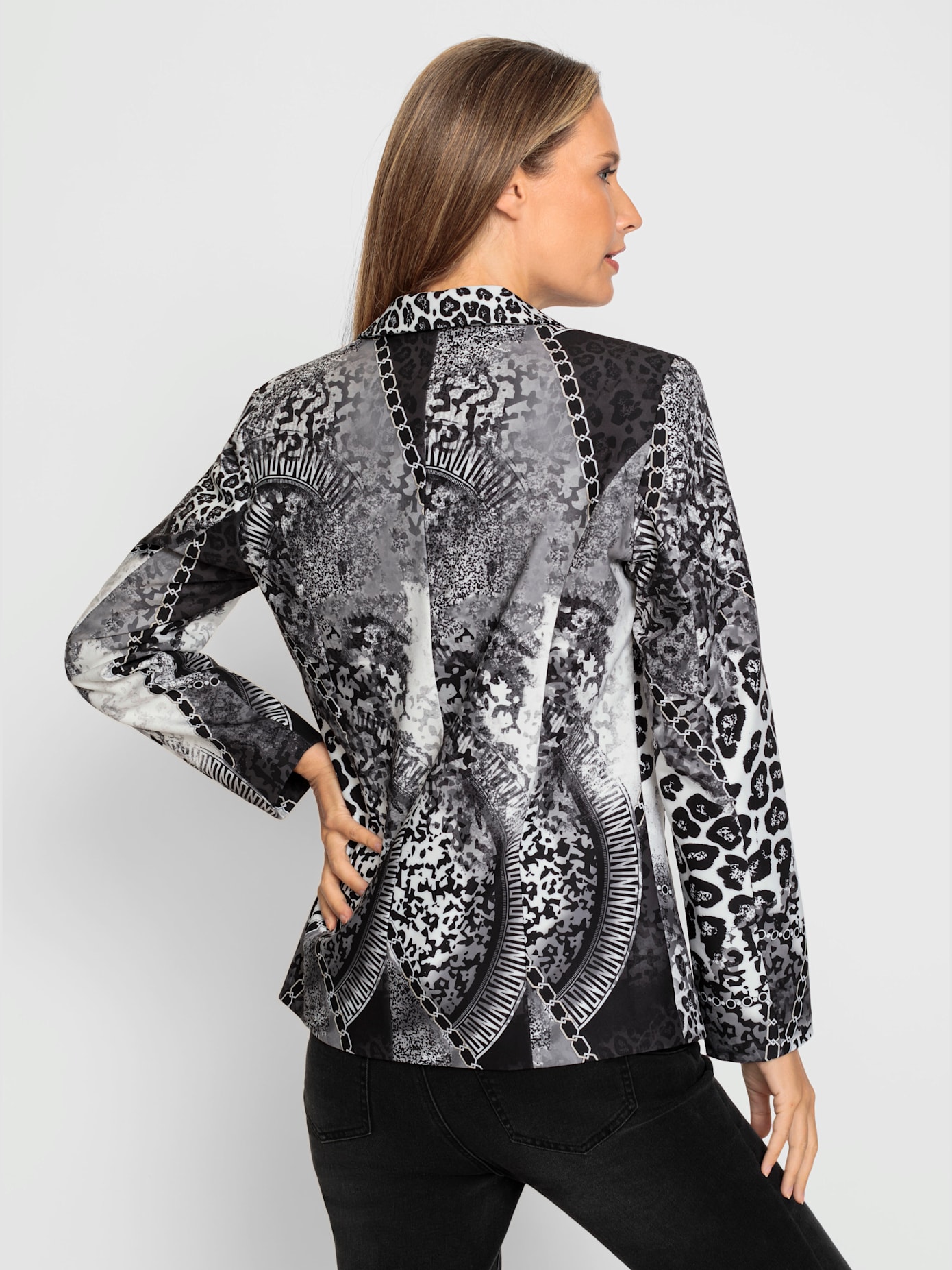 Blazer imprimé mélange de motifs tendance