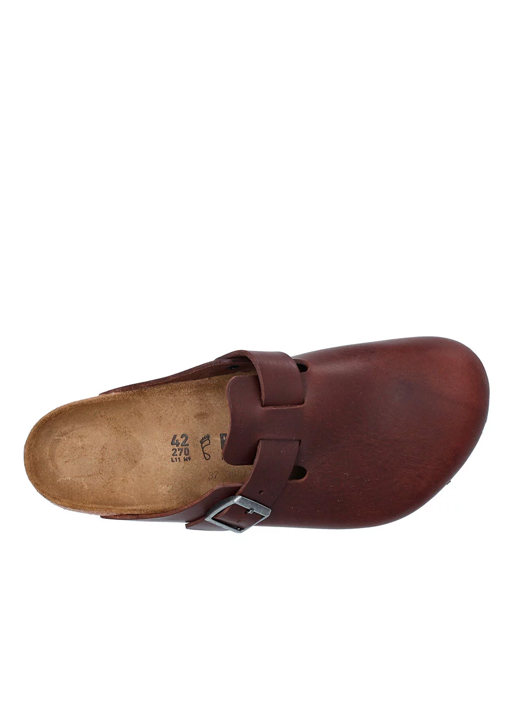 SANDALE BOSTON CUIR VINTAGE WOOD ROAST