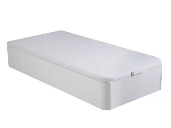 Ensemble 90 x 190 cm sommier coffre blanc + matelas ressorts ensachés 7 zones et mémoire de forme ép.24cm - KASUI de YSMÉE