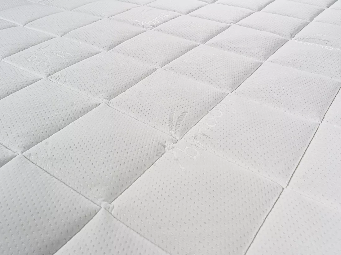 Ensemble 160 x 200 cm sommier coffre naturel clair + matelas mousse et coutil bambou ép.23cm - ADANA de NATUREA