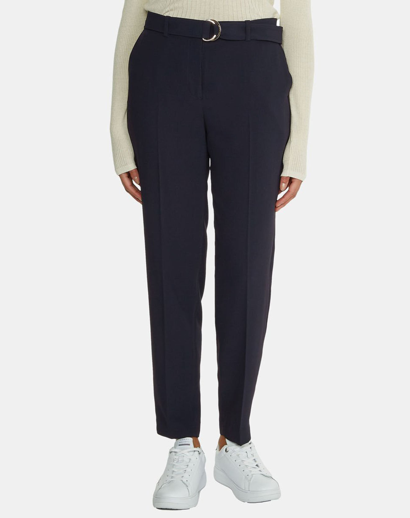 Tommy Hilfiger Pantalon taper en Twill Michelle bleu nuit