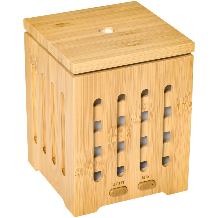 HOMCOM Aroma Diffusor für ätherische Öle, mit 7 LED Farben,  2 Sprühnebel-Modi Naturhloz