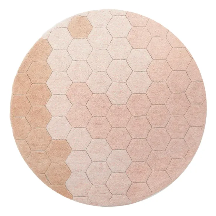 Lorena Canals Tapis rond Honeycomb | Rose