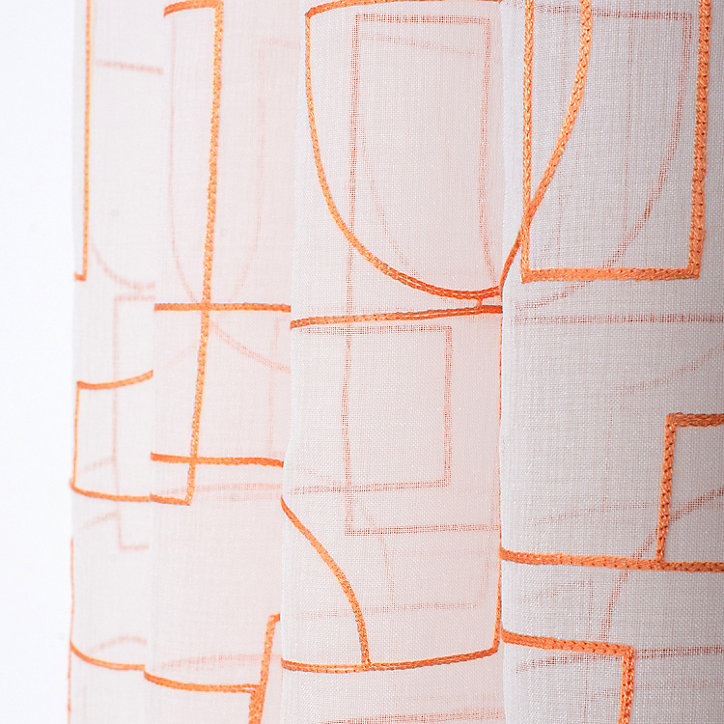 Voilage tamisant à œillet Play Rocle l.140 x l.240 cm orange citrouille