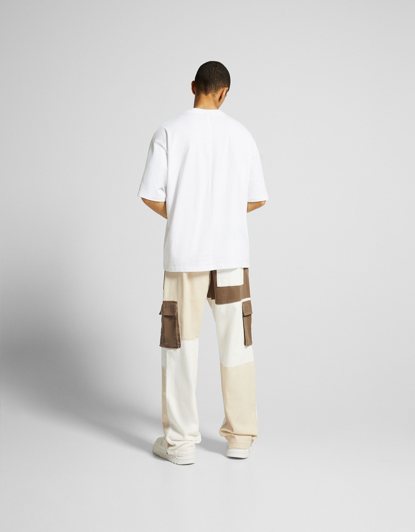 calça cargo color block
