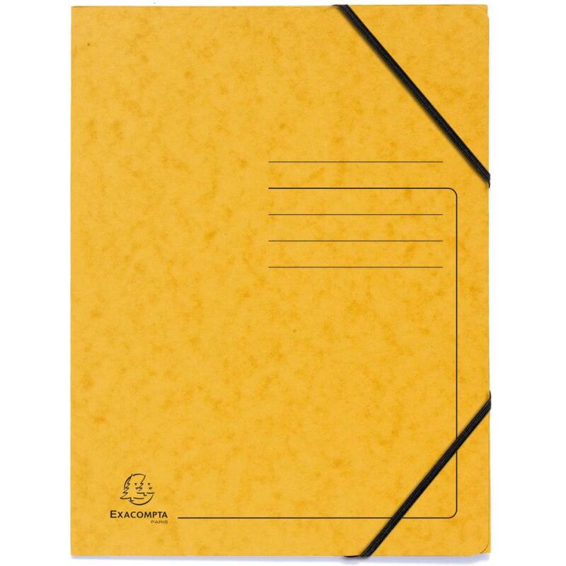 Pack de 5 Chemises à élastique sans rabats carte lustrée 355gm2 - A4 - Couleurs assorties