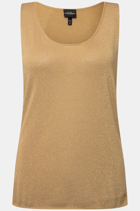 Stricktop, Metallic-Schimmer, Rundhals, ärmellos