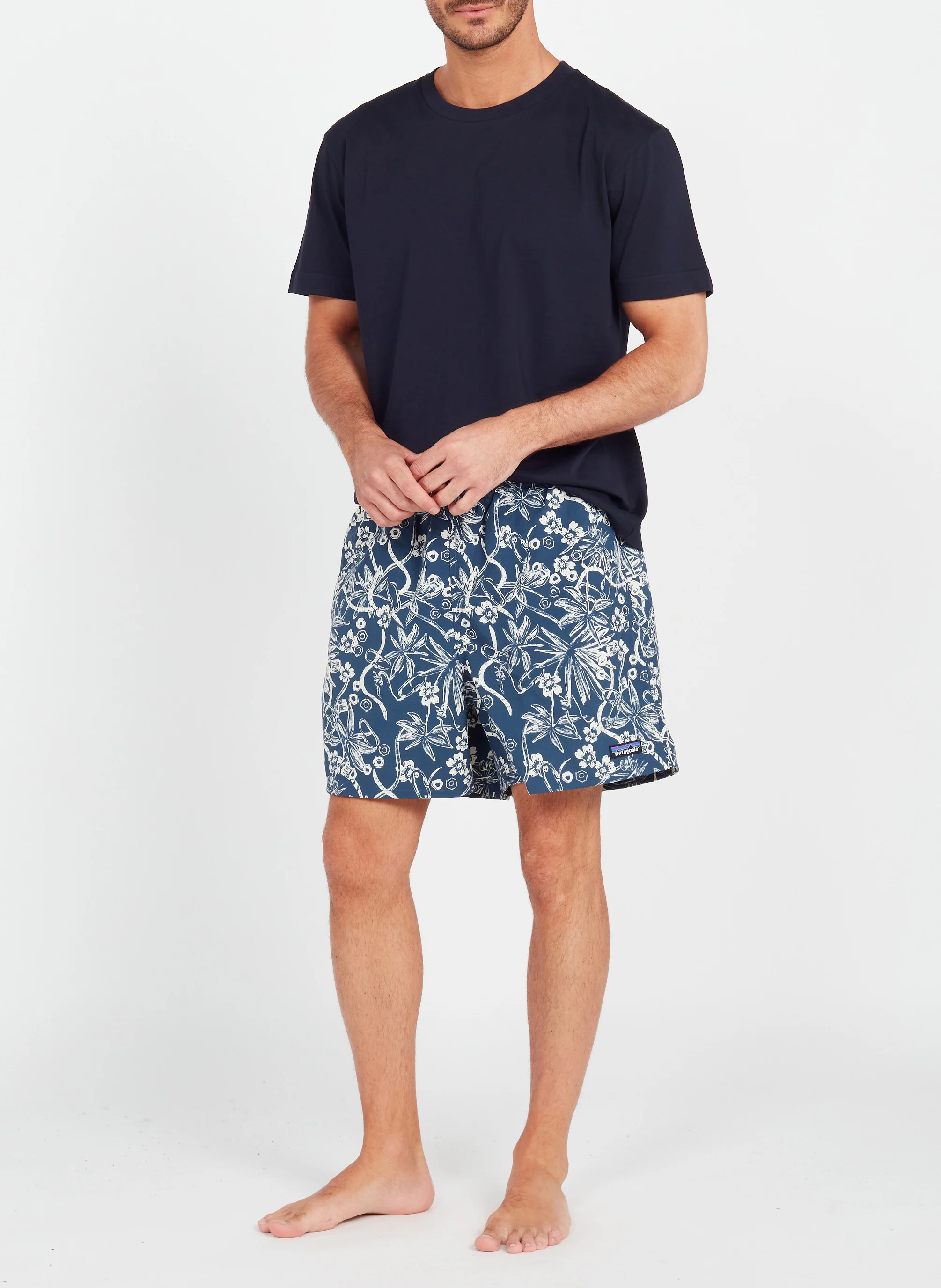 Tee-shirt col rond regular-fit en coton | Bleu