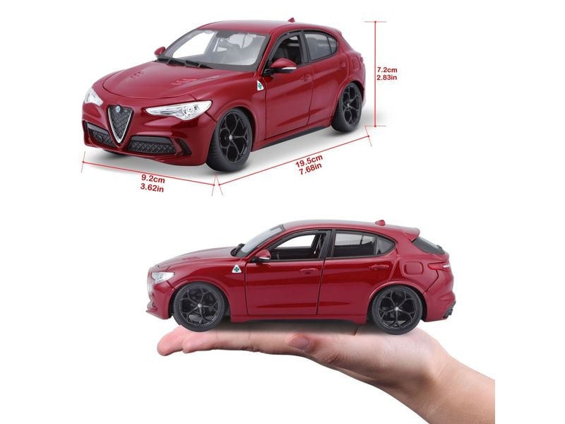 BBurago Alfa Romeo Stelvio Rot 1:24 Sammlermodell im Massstab 1:24