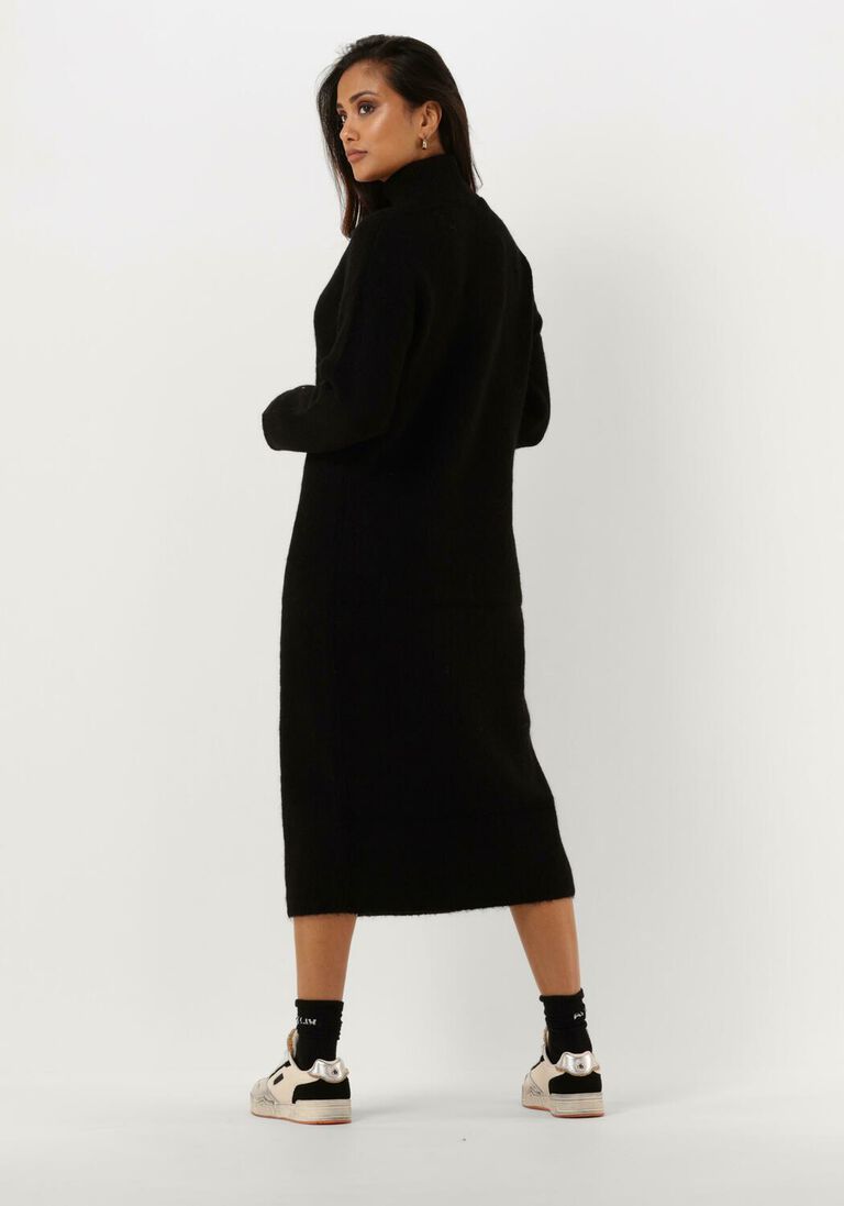SELECTED FEMME zwarte selected femme midi jurk slfmaline ls knit dresshigh neck