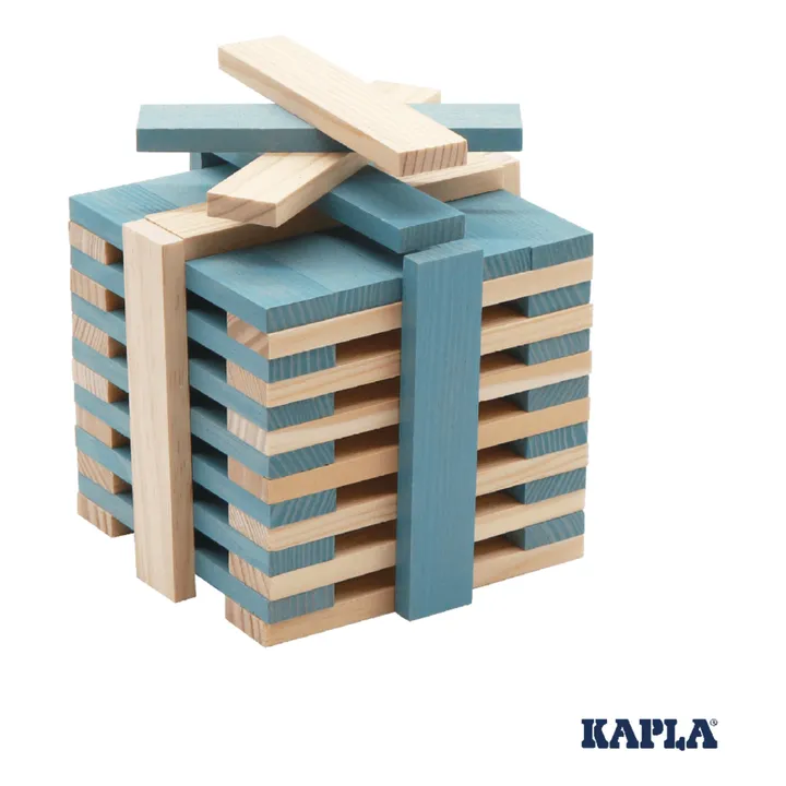 Kapla Coffret Carré - 40 planchettes  | Bleu ciel