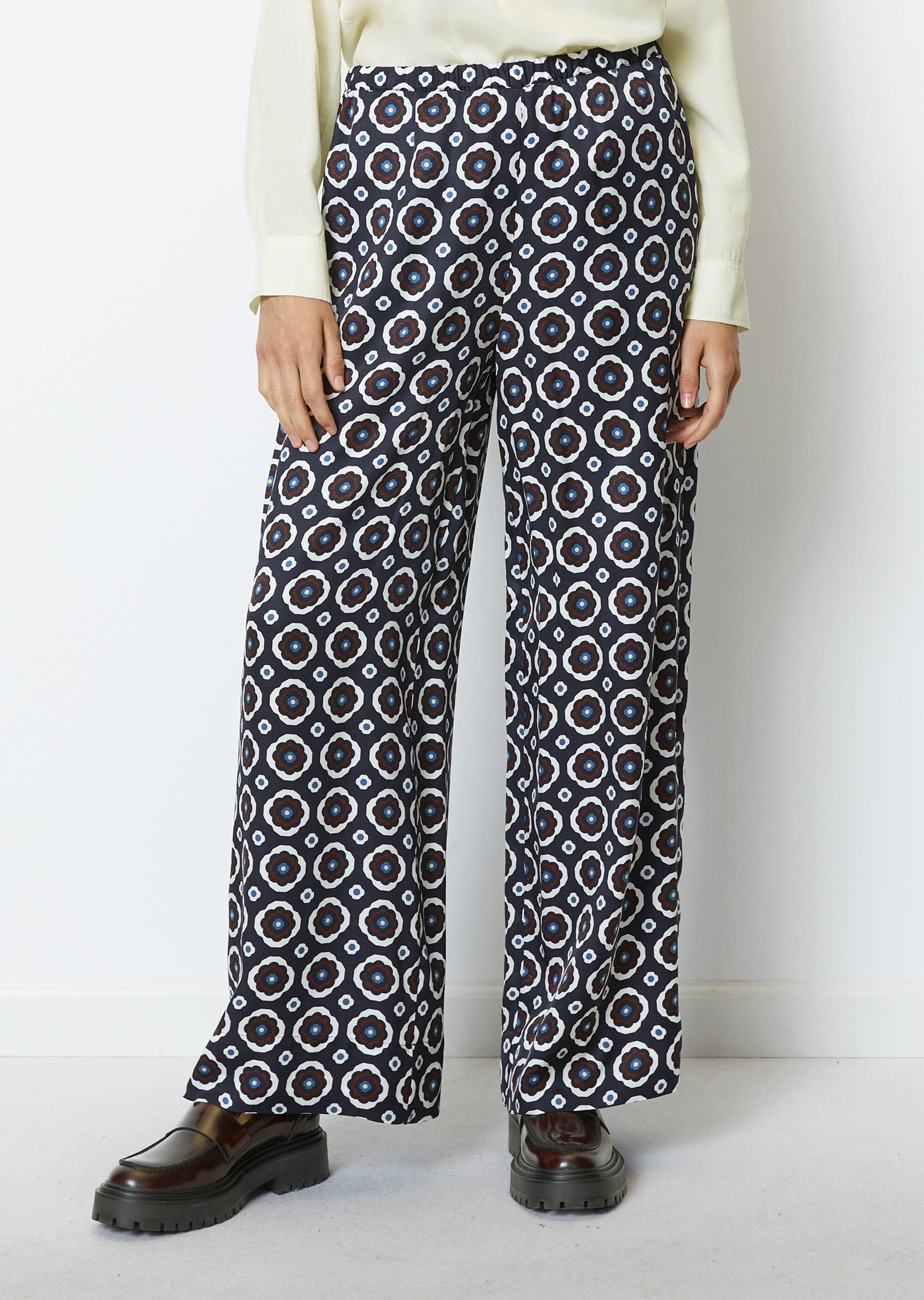 Bedruckte Wide Leg Pants aus Viskose-Twill