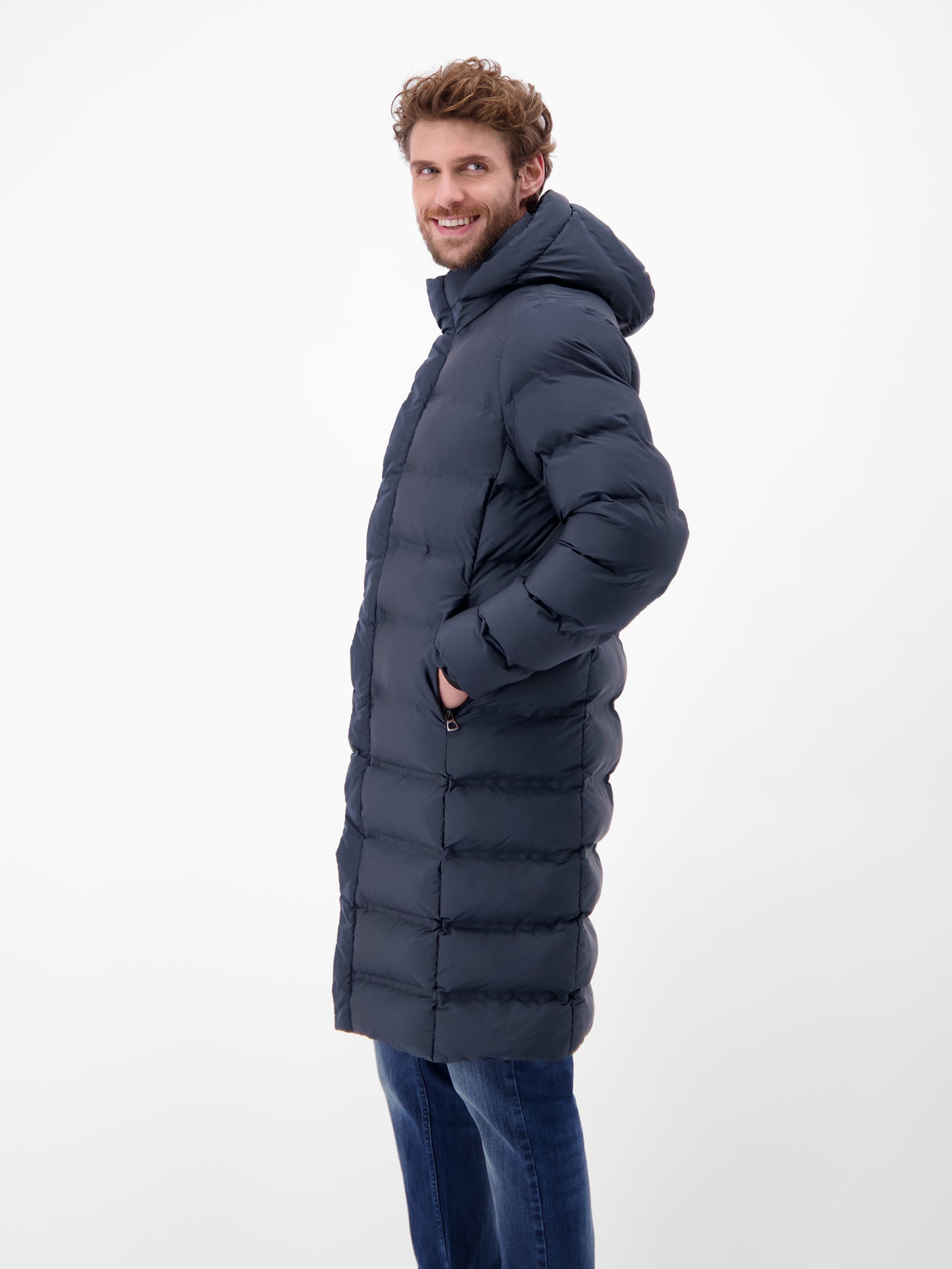 Herren Stepp-Parka mit abnehmbarer Kapuze
