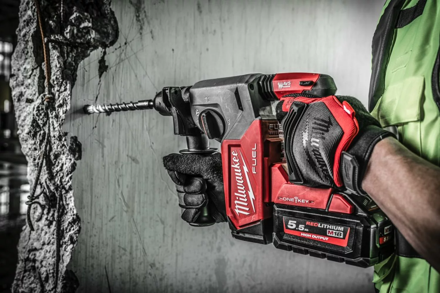 Milwaukee M18 ONEFHX-0X 18V Li-ion Accu SDS-plus boorhamer body Met ONE-KEY Systeem in HD Box