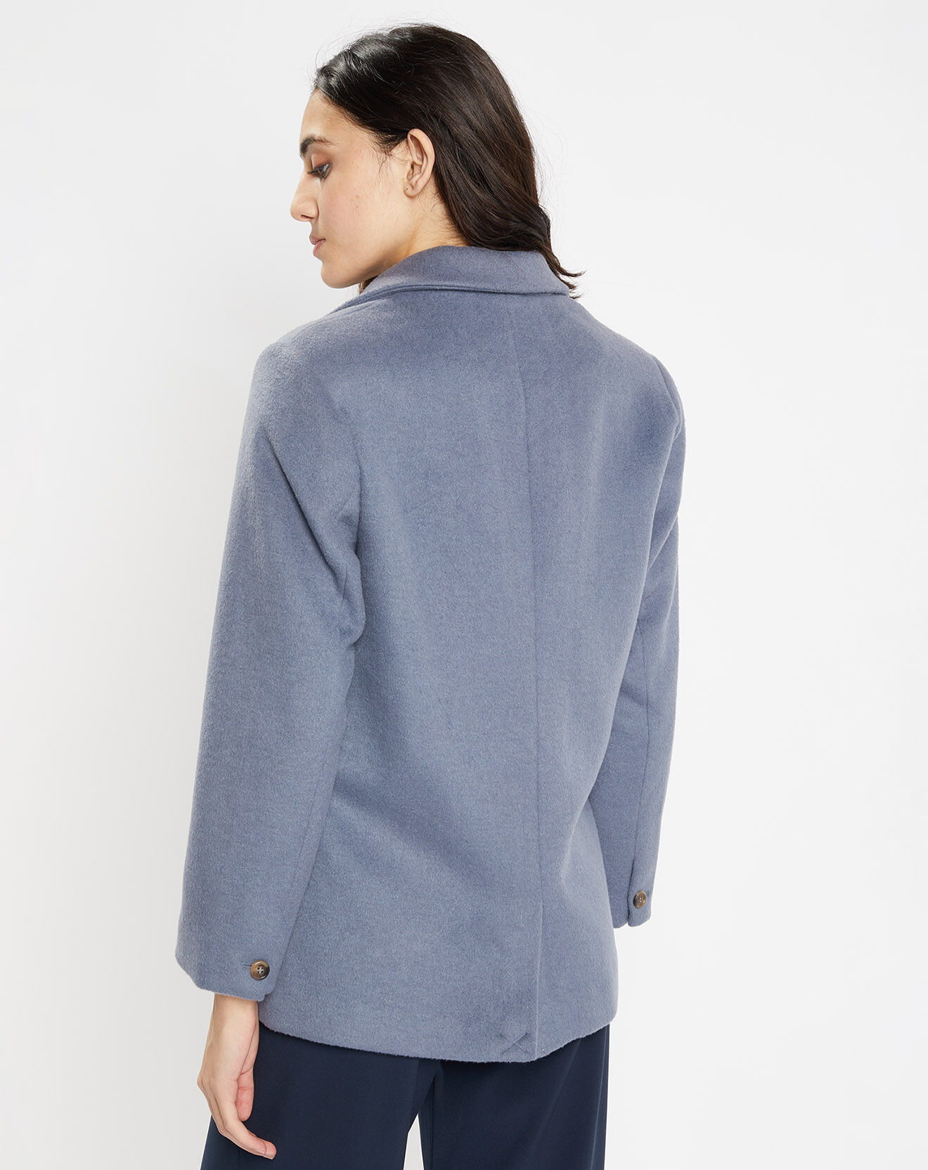 Galeries Lafayette Veste blazer oversize en Laine mélangée Clitch bleu grisé