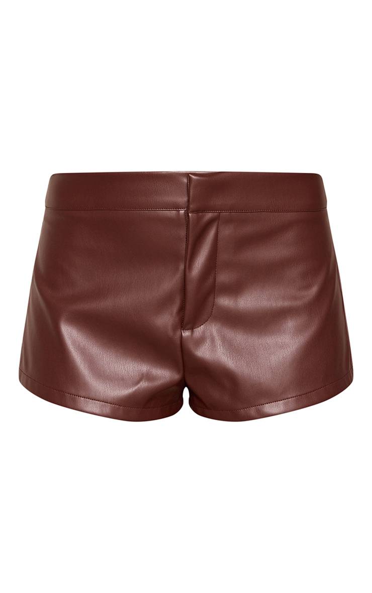 Chocolat Ensemble Short Taille Haute En Synthétiquecuir