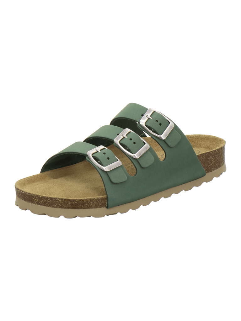 Pantoletten Damen Dreischnaller verde