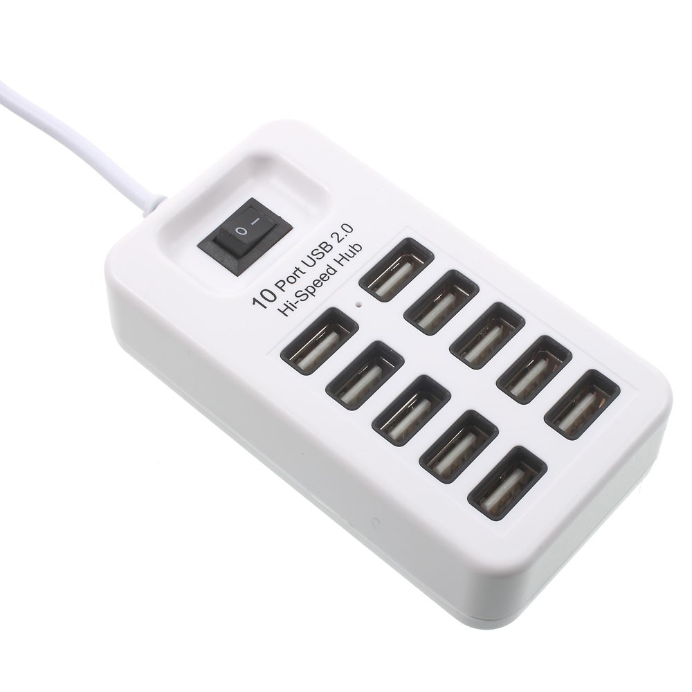 (1m) 10-fach USB 2.0 Multiport Adapter Hub - Weiss