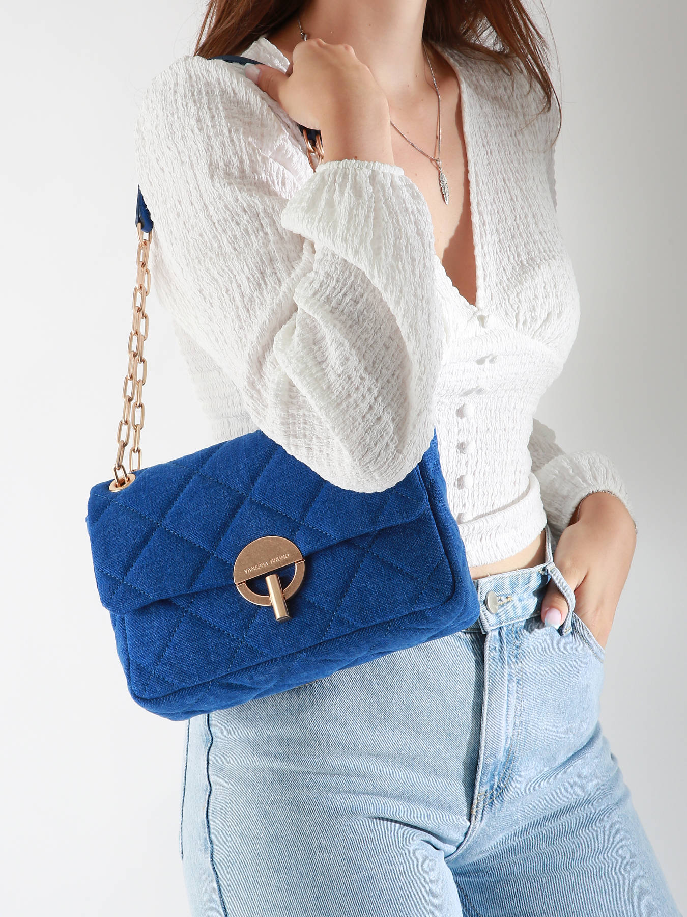 Grand sac bandoulire Moon en lin VANESSA BRUNO