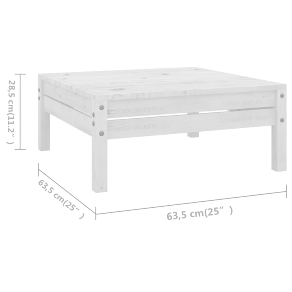 Salon de jardin meuble d'extérieur ensemble de mobilier 6 pièces bois de pin massif blanc