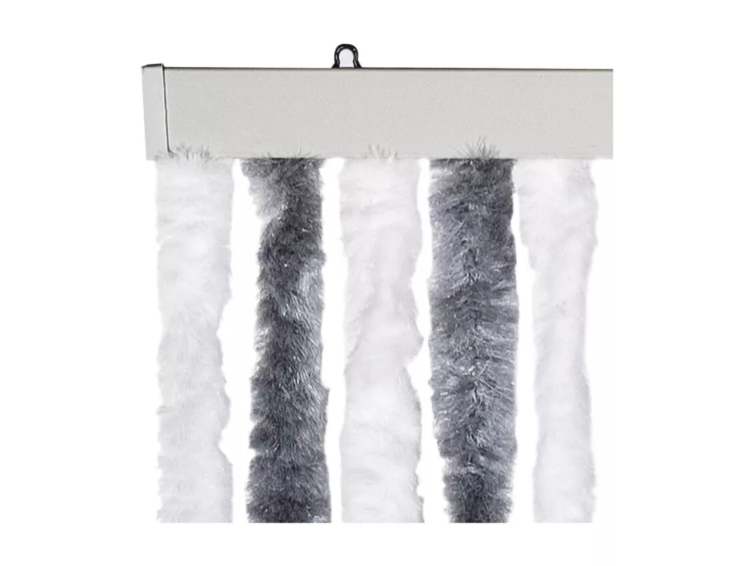 Moustiquaire Gris et blanc 100x220 cm Chenille