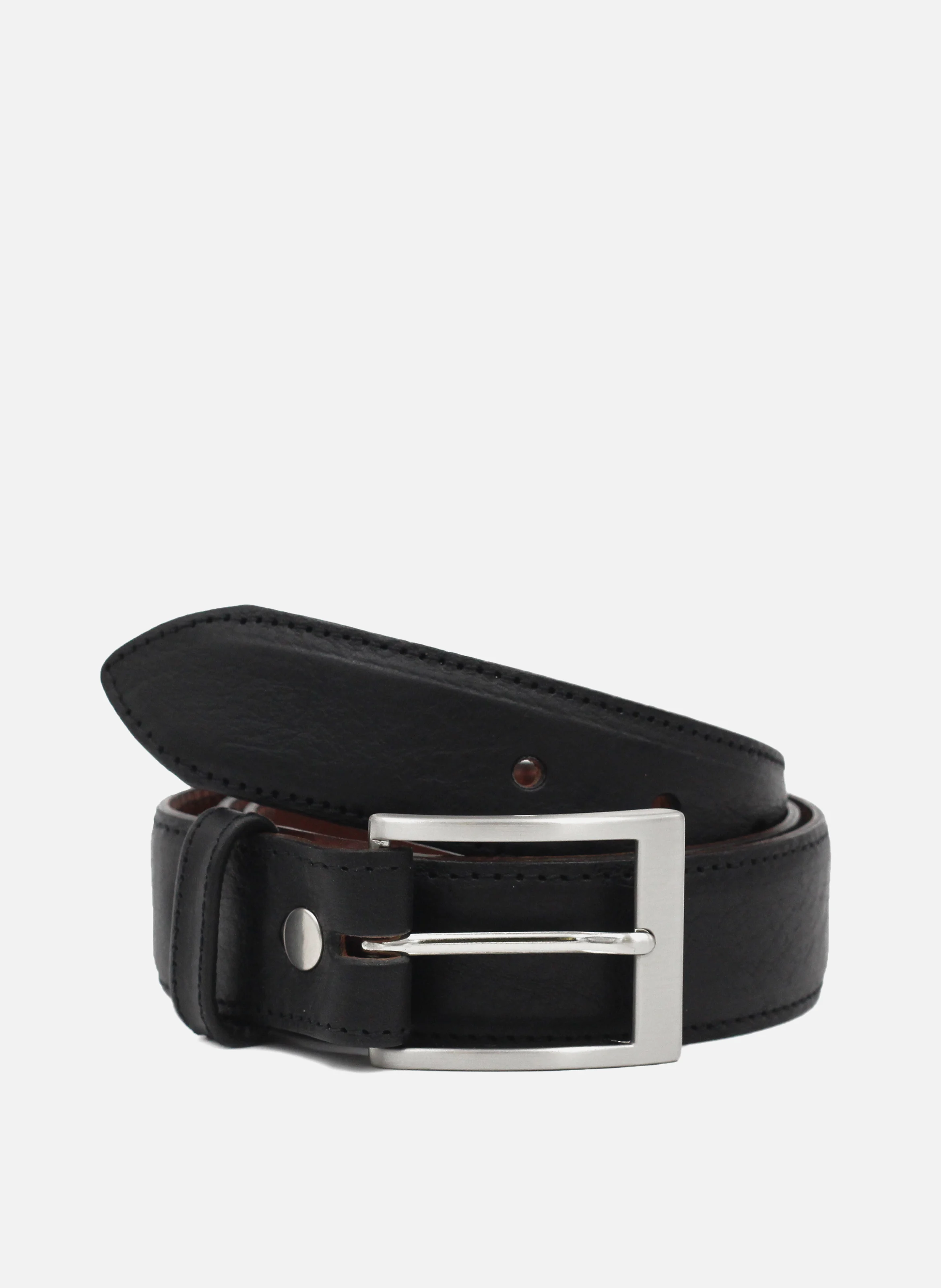 Ceinture classique cuir lisse | Noir