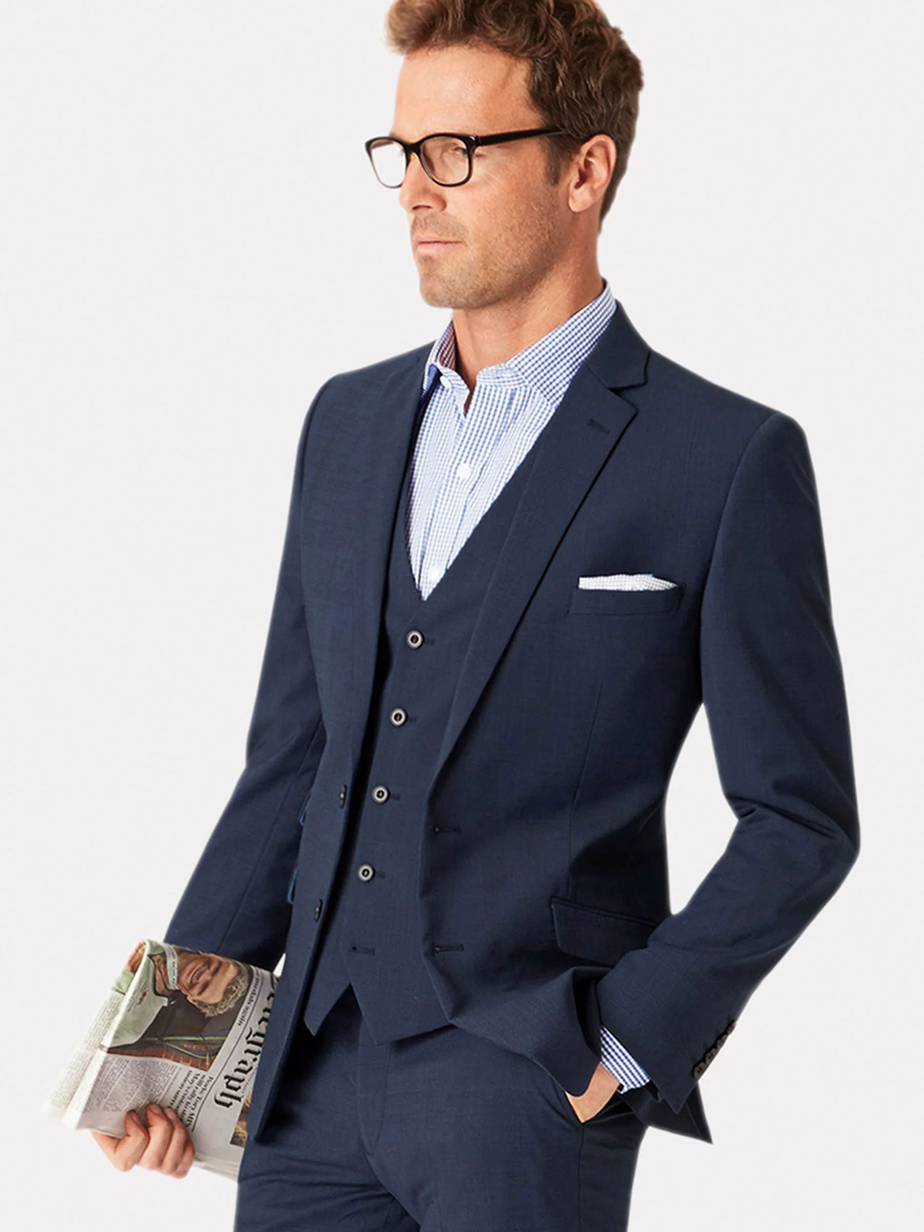 Blauw - Brook Taverner Cassino Slim Fit Jacket