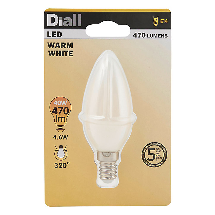 Ampoule LED Diall en verre E14 4,5W=40W blanc chaud