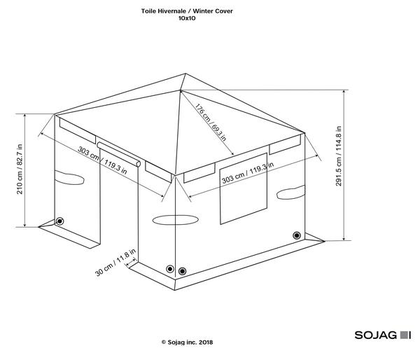 Sojag Winterabdeckung für Pavillon 10x10