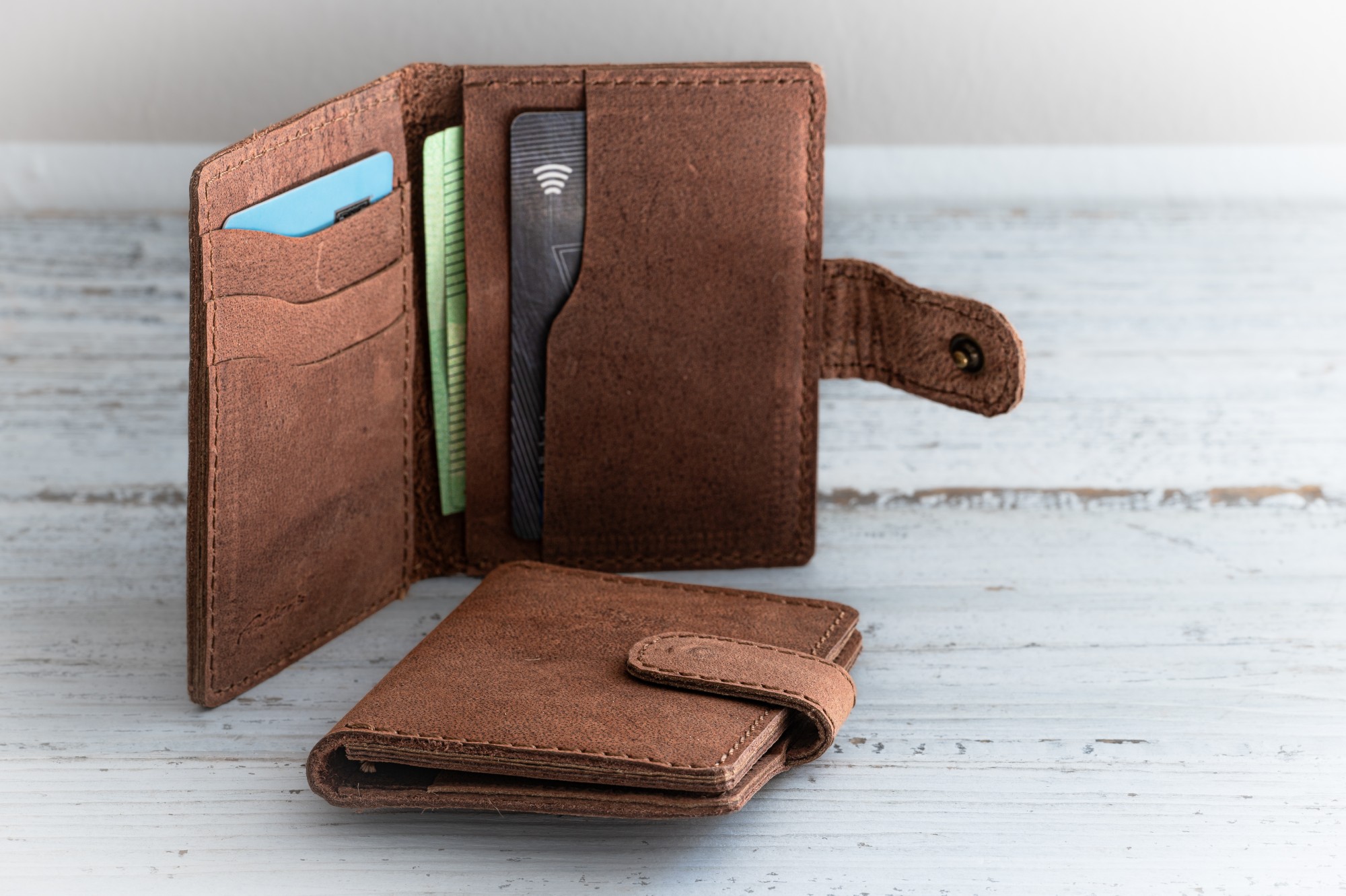 Kartenhalter aus Leder, braun, L 10 cm, B 7 cm günstig bestellen