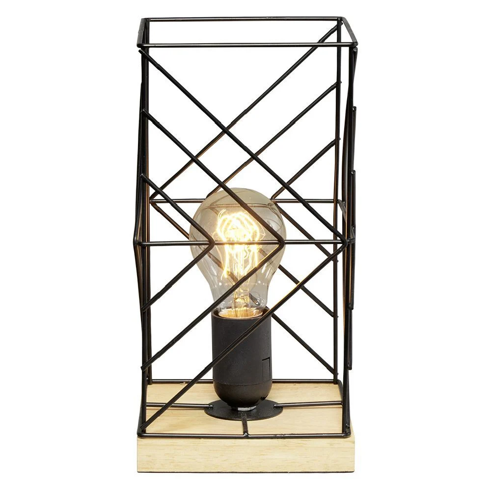Lampe carrée métal filaire