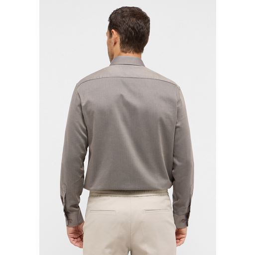 Eterna Modern Fit Micro Print Skjorte, Brun, 44