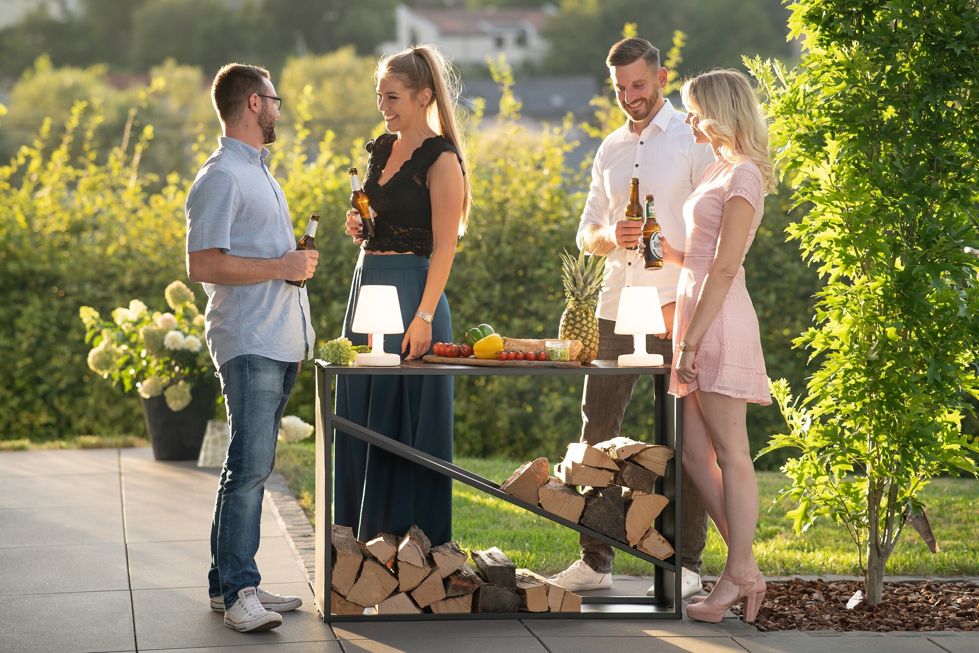 Westmann Stahl Kaminholzregal Holzlager schwarz 115x35x80 cm