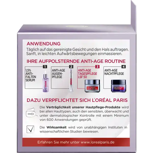 Anti-Age Tagespflege Filler Intensiv Aufpolsternd + Hyaluronsäure LSF 50