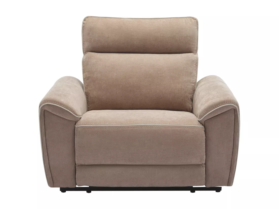 Fauteuil relax électrique en tissu taupe DJARALO