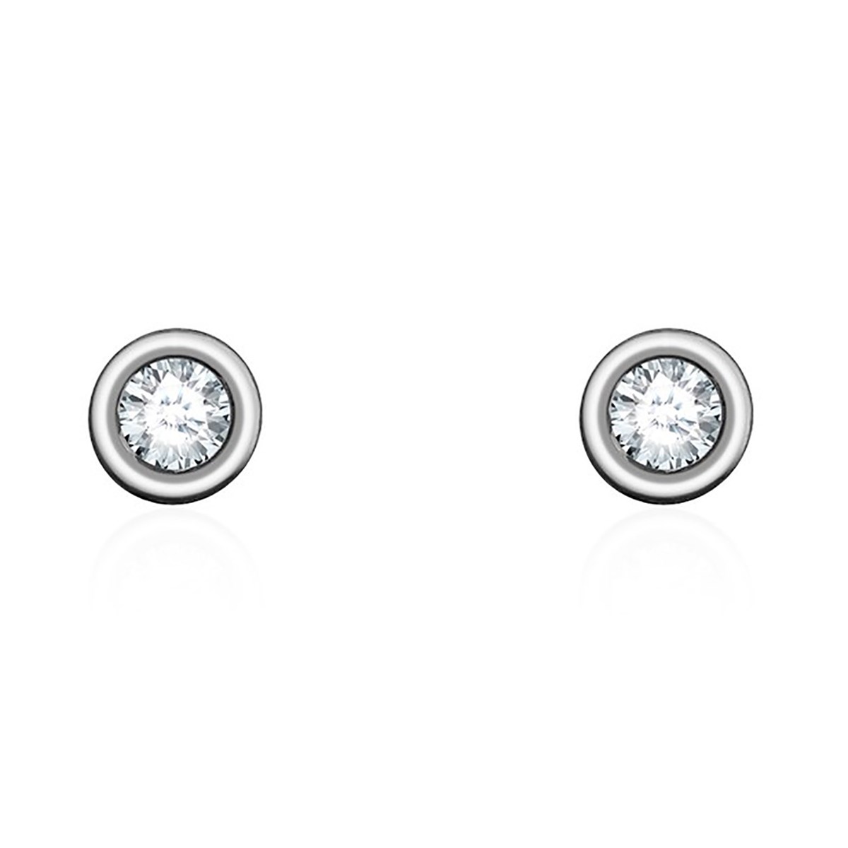 Boucles d'oreilles puces Agatha Brillant argent