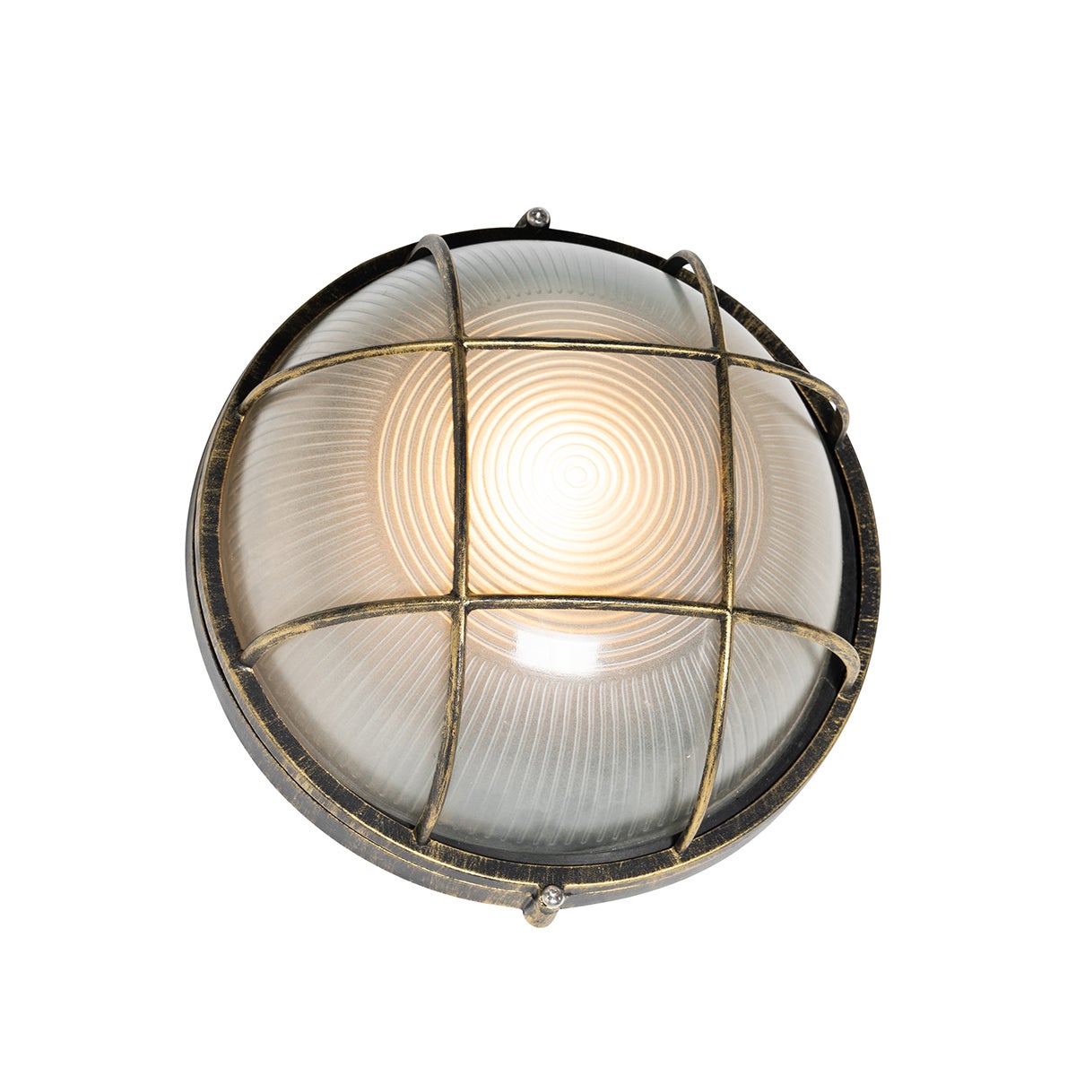 Industriële buitenwandlamp, antiek goud, IP44 - Hanneke