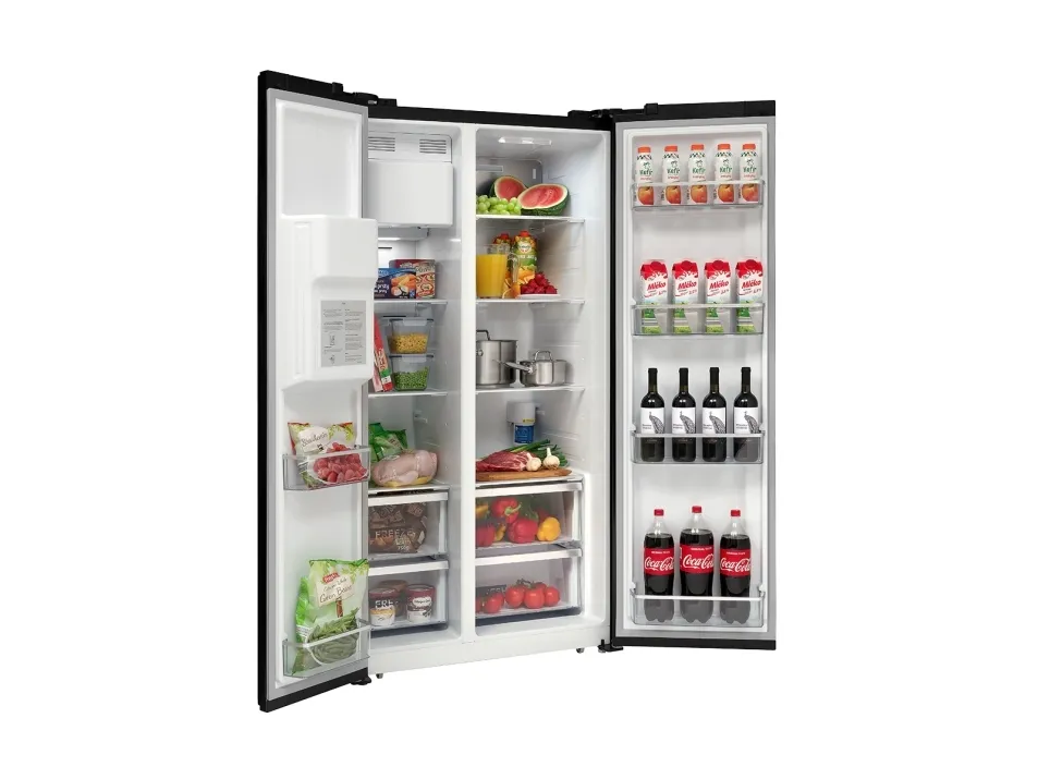 Concept LA7691BC, Fritstående, Amerikansk dør, Sort, Berøring, 543 L, SN-T