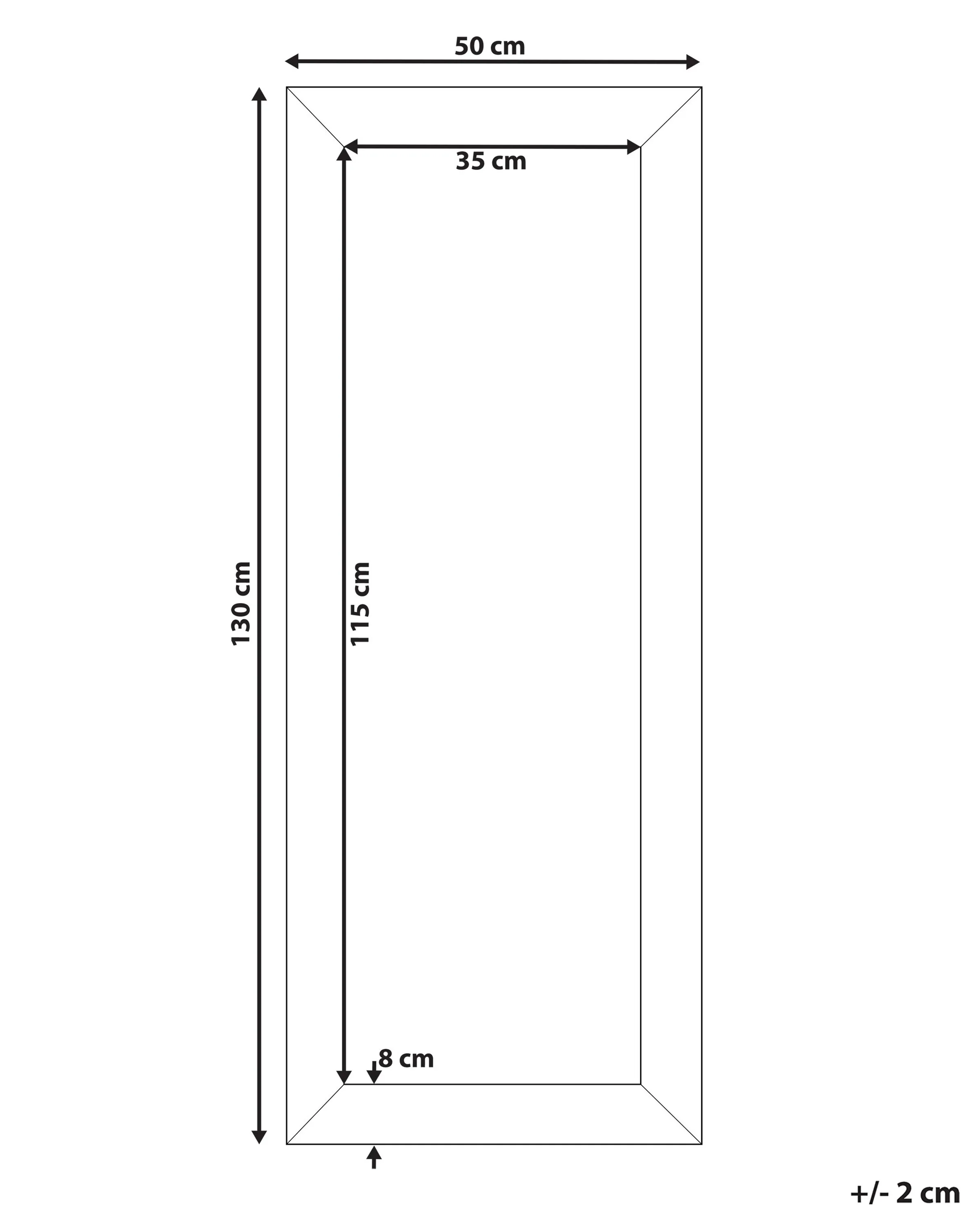 Wandspiegel DERVAL 50 cm 130 cm Zilver