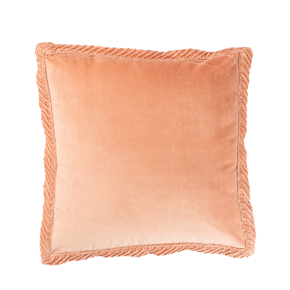 Sierkussen velours Tucked border flamingo 50x50 cm